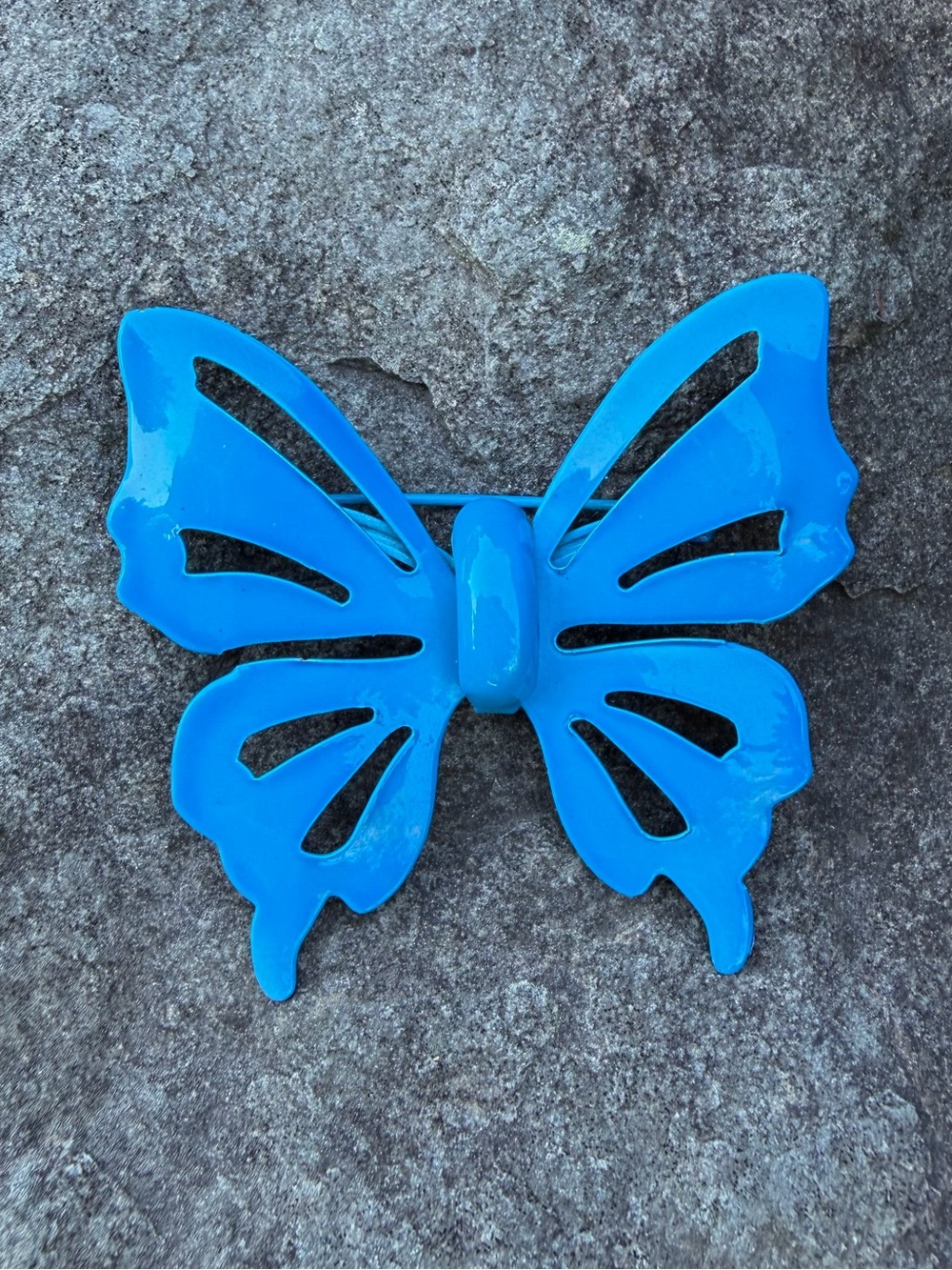 Vintage Bright Aqua Blue Enamel Butterfly Brooch